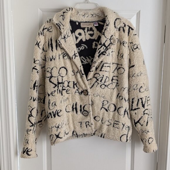 Vintage Painted Pony Print Rock Chick Blazer Western Coat, Cream Black - Picture 1 of 2